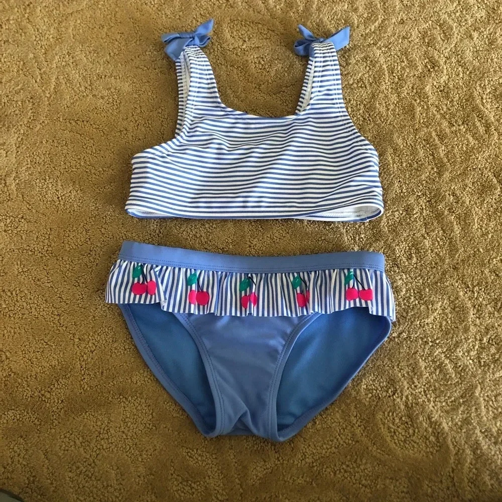 Cat & jack 2020 m swim bikini blue cherry stripe